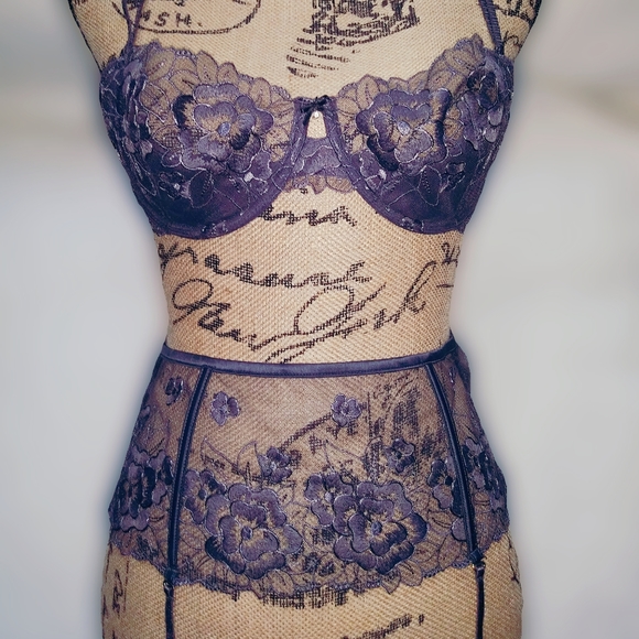 Victoria's Secret Other - Victoria's Secret Bra 36B & Med Garter Belt Set